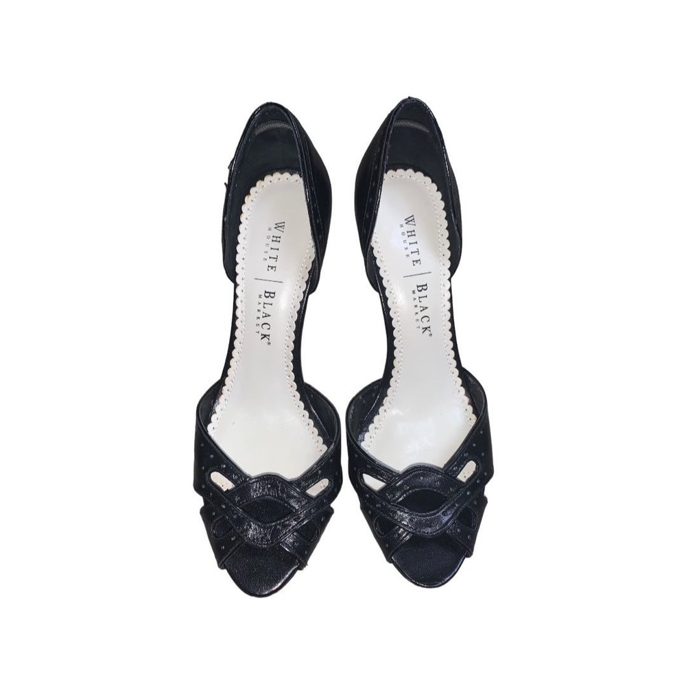 White House Black Market D’Orsay Open Toe Heels Size 8.5
